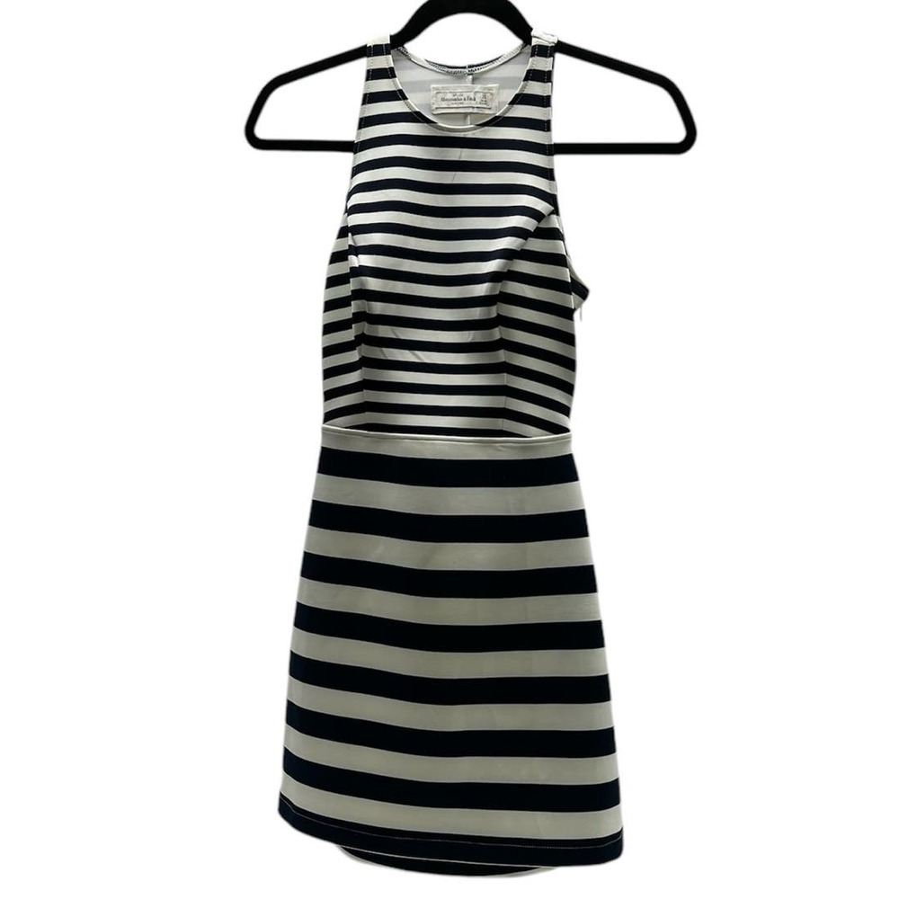 Abercrombie & Fitch Nautical Striped Scuba Dress Women's Size XS Navy Ivory